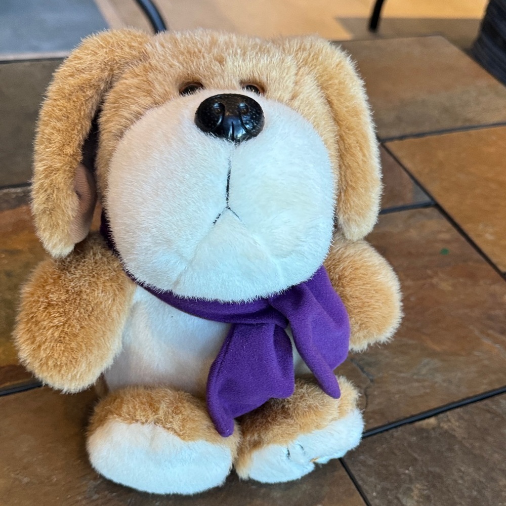 MN Vikings emblem Plush Dog Toy with Purple Scarf